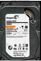 Seagate Desktop SSHD ST2000DX001 1CM164-300 14225 TK CC43 SATA front side