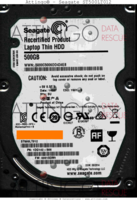 Seagate Laptop Thin HDD ST500LT012 1DG142-566 14367 SU 0001SDM1 SATA front side