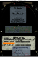 Seagate N.A. ST3491A 9A6007-320 N.A. SINGAPORE-1  PATA back side