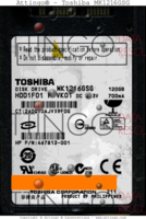 Toshiba F VK01  MK1216GSG HDD1F01  Philippines  SATA front side