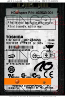Toshiba F VK01  MK1216GSG HDD1F01  Philippines  SATA front side