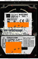 Toshiba MK6015 MAP HDD2146 C ZE01 T HDD2146 n.a. Philippines  PATA front side