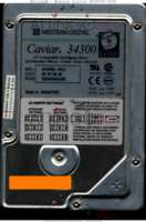 Western Digital Caviar 34300 AC34300-00LB N.A. 19 FEB 98 SINGAPORE  PATA front side