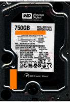 Western Digital Caviar Black WD7501AALS WD7501AALS-00J7B0 27 JUN 2009   SATA front side