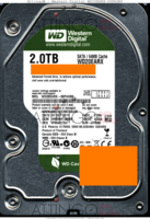 Western Digital Caviar Green WD20EARX-00PASB0 WD20EARX 07 OCT 2011 THAILAND  SATA back side