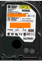 Western Digital Caviar WD800 MY02K221125552880199 08 AUG 2002   PATA front side