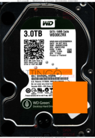 Western Digital Green WD30EZRX-00DC0B0 WD30EZRX 04 OCT 2013   SATA front side