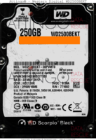 Western Digital Scorpio Black WD2500BEKT WD2500BEKT-00PVMT0 22 MAY 2012 MALAYSIA  SATA front side