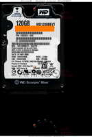 Western Digital Scorpio Blue WD1200BEVT WD1200BEVT-22ZCT0 01 NOV 2008 Thailand  SATA front side