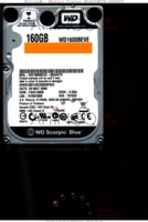 Western Digital Scorpio Blue WD1600BEVE-00A0HT0 WD1600BEVE-00A0HT0 29 MAY 2009 Thailand  PATA front side