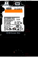 Western Digital Scorpio Blue WD1600BEVS-00VAT0 WD1600BEVS-00VAT0 27 OCT 2010 Thailand  SATA front side