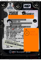 Western Digital Scorpio Blue WD2500BEVT-22ZCT0 XXXXXX-XXX 05 SEP 2009 Thailand  SATA back side