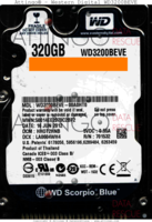 Western Digital Scorpio Blue WD3200BEVE WD3200BEVE-00A0HT0 16 JUN 2012 THAILAND  PATA front side