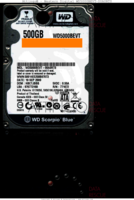 Western Digital Scorpio Blue WD5000BEVT-00A0RT0 WD5000BEVT-00A0RT0 19 SEP 2009 Thailand  SATA front side