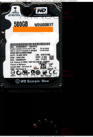 Western Digital Scorpio Blue WD5000BEVT-00A0RT0 WD5000BEVT-00A0RT0 19 NOV 2010 Malaysia  SATA front side