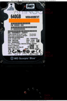 Western Digital Scorpio Blue WD6400BEVT-22A0RT0 WD6400BEVT-22A0RT0 29 NOV 2010 MALAYSIA  SATA front side
