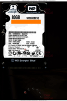 Western Digital Scorpio Blue WD800BEVE-00A0HT0 WD800BEVE-00A0HT0 21 MAY 2009 Thailand  PATA front side
