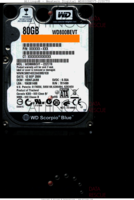 Western Digital Scorpio Blue WD800BEVT-22ZCT0 WD800BEVT-22ZCT0 12 SEP 2009 Thailand  SATA front side