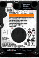 Western Digital WD Blue PC Hard Drive WD5000LPCX-16VHAT2 CP725087-02 01 FEB 2019 Malaysia 04.01A04 SATA front side