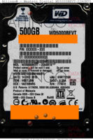 Western Digital WD Scorpio Blue WD5000BEVT-22A0RT0 XXXXXX-XXX 14 DEC 2010 Malaysia  SATA front side